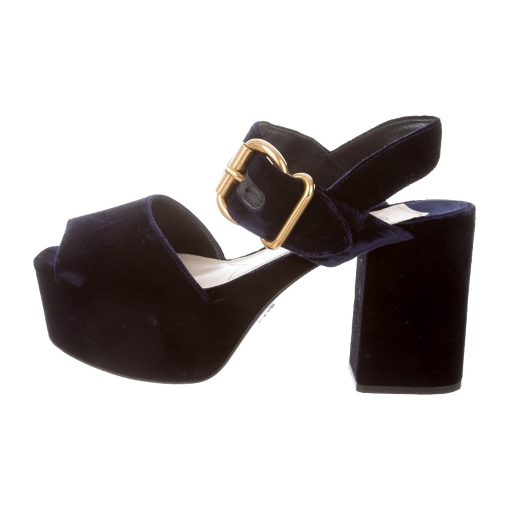 Prada velvet platform sandals